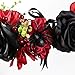 Valdler Vintage Dark and Dramatic Dead Roses Headband Spider Flower Crown for Festivals Party Black+Red