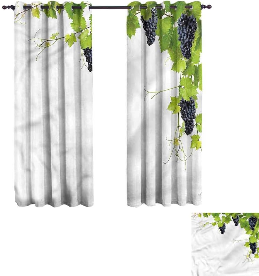 Antonia Reed Room Darkening Curtains Vineyard,Vine Leaves Botanical for Living Room The Bedroom 54"x72"