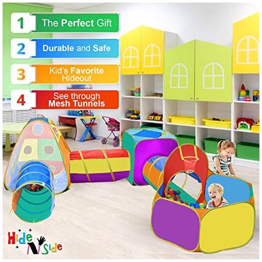 Gift for Toddler Boys & Girls, Ball Pit, Play Tent and Tunnels for Kids, Best Birthday Gift for 3 4 5 Year Old Pop Up… - Image 4