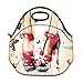 High-Heel Butterfly Thermal Neoprene Waterproof Kids Insulated Lunch Portable Carry Tote Picnic Storage Bag Lunch box Food Bag Gourmet Handbag Cooler warm Pouch Tote bag For School work Office FLB-011