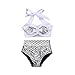 Baby Girls Bikini Set 4Pcs Swimwear Swimsuit Bathing Crop Top Shorts Pants White