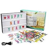 MorTime Cinema Light Box-Personalized White A4 Size Cinematic Light Box Light Up Your Life LED Light Box with 198 Letters, Numbers, Symbols & Emojis (A4 LED Light Box)