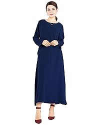 Zofocy Solid Color Women Abaya Modest Muslim Prayer