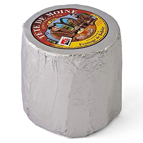 Girolle Schweizer Käsehobel Tradition mit Haube und ein ganzer Laib Tete de Moine Käse – Bild 4