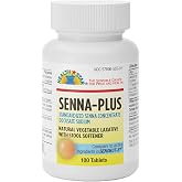 GeriCare Senna Plus Natural Vegetable Laxative with Stool Softener, Docusate Sodium 50mg, Sennosides 8.6mg 100 Count (Pack of 1)