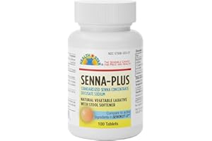 GeriCare Senna Plus Natural Vegetable Laxative with Stool Softener, Docusate Sodium 50mg, Sennosides 8.6mg 100 Count (Pack of 1)