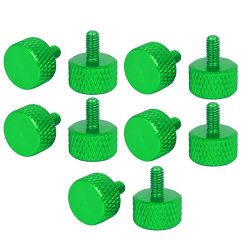 uxcell Computer PC Graphics Card M3x6mm Aluminum Alloy Knurled Thumb Screws Green 10pcs