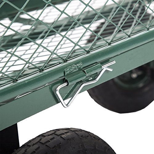 Garden Carts Wagons Heavy Duty Utility Outdoor Steel Beach Lawn Yard Buggy BestMassage - Thumbnail 4