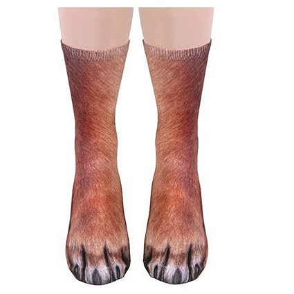 Amayay 3D Print Tier Socken Huf Erwachsene Digital Klaue Simulation Socken Einfacher Stil Unisex Erwachsene Mittlere Tube Soc