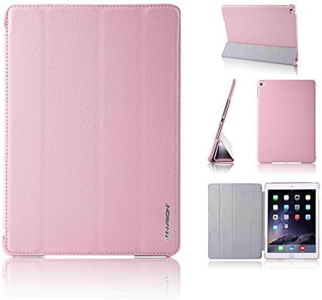 Invision® iPad Air 2 Smart Case Cover, Superior Design Features, Magnetic Auto Wake/Sleep Function, Quality PU Leather, Recommended by Which? Magazine (iPad Air 2, Pastel Pink)