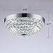 SOTTAE Elegant Crystal Chandelier Ceiling Light,2-Light Chrome Finish Modern Flush Mount Ceiling Light Fixtures for Bedroom Living Room Kids Room Entryway Foyer Hallway, 12 Inch Dome Ceiling Lamp