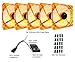 Apevia CF512L-OG 120mm 4pin+3pin Silent Orange LED Case Fan (5-pk)