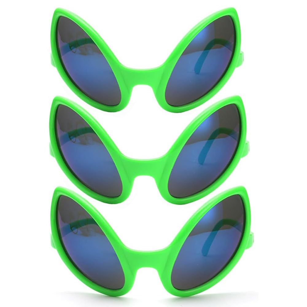 3 Pieces Alien Glasses Novelty Eyewear for Cosplay Party Favors and Photo Props Fun Halloween Christmas Alien Party Favors Accessories