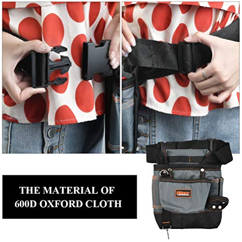 JAOMON Werkzeugtasche, Werkzeug-Gürtel, mit Tasche und verstellbarem Gürtel, Nageltasche multifunktionale Wartungstasche… – Bild 6