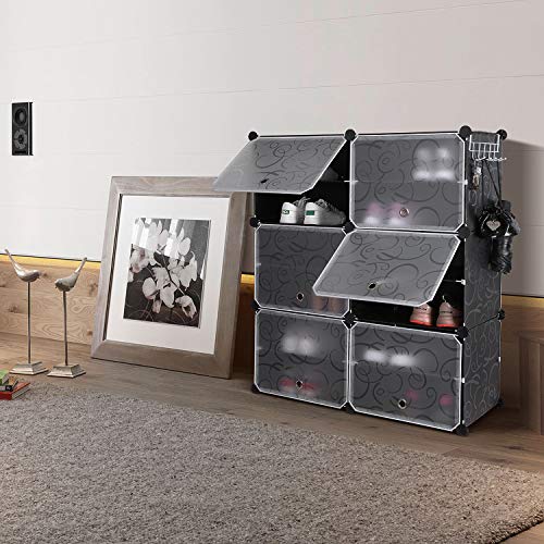 HOMFA 10 Cube Shoe Rack, DIY Cubes Storage Organizer, Multiuse Modular