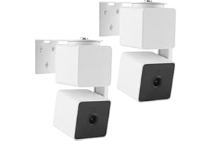 UYODM 2Pack Adhesive Metal Wall Mount Bracket Compatible with Wyze Cam Pan V3/ Wyze Cam V4/V2, VHB Stick On,No Drilling Mounting Bracket for Wyze Get The Best View,Two Ways Installation
