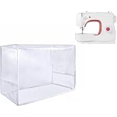 Sanseenia Clear Sewing Machine Cover with Storage Pockets, Protective Quilted Dust Cover Compatible with Most Standard Singer &amp; Brother Machines