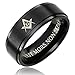 Cavalier Jewelers 8MM Men's Black Titanium Masonic Ring Engraved 
