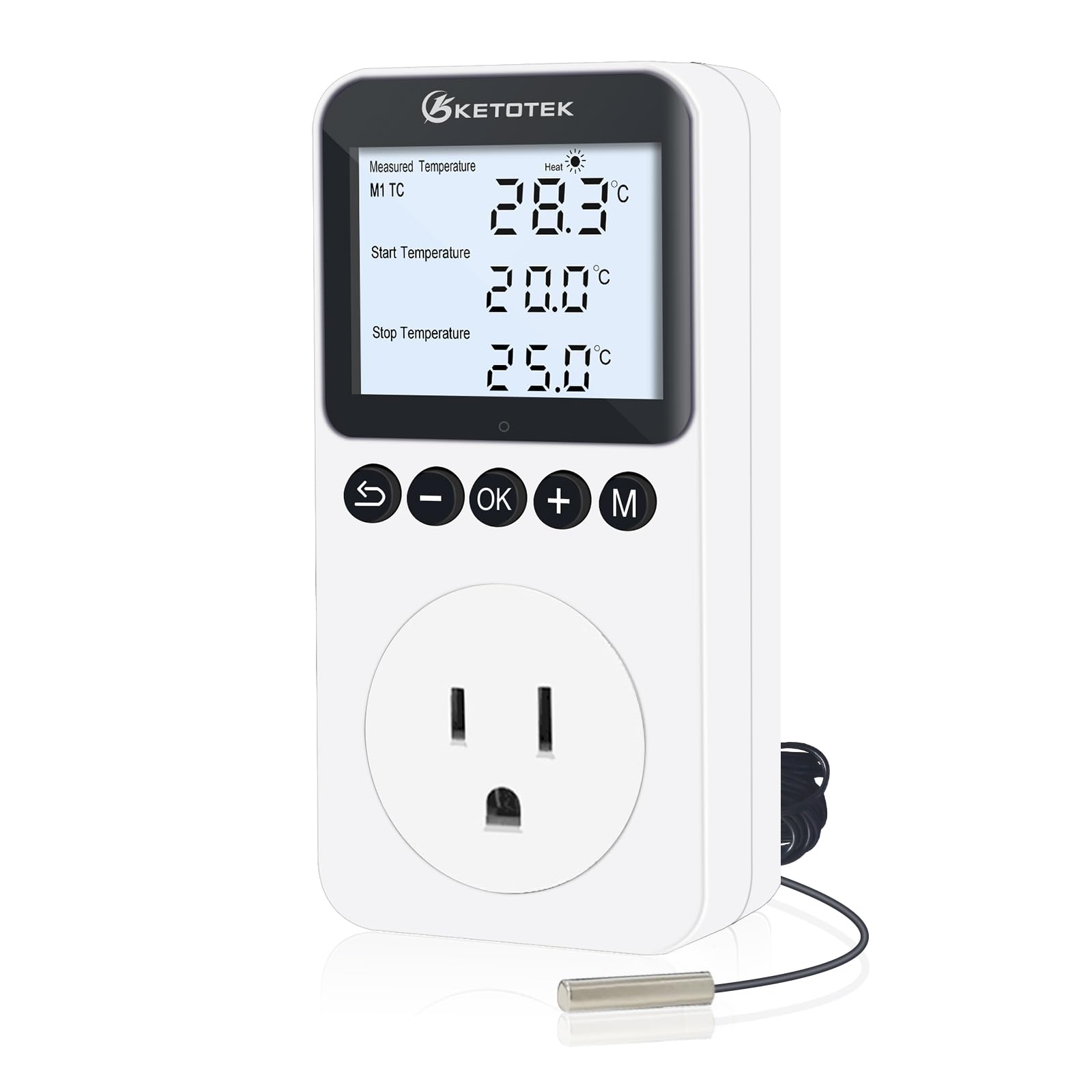 KABASI Digital Temperature Controller, LCD Screen Heating Cooling