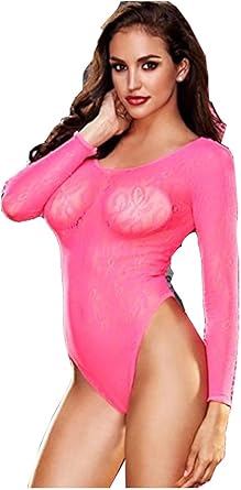 hot pink lace bodysuit