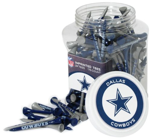 Team Golf NFL Dallas Cowboys Jar Of 175 Golf Tees 2-3/4 Golf Tees, 175 Pack, Regulation Size, Multi Team Colors