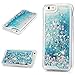 MOLLYCOOCLE iPhone 6s Case, iPhone 6 Case, Liquid Sparkle Glitter Case Clear TPU Shell Bling Design Quicksand Cute Star Flowing Cover for iPhone 6/6s - Blue