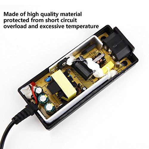 HISVISION Security Camera Power Adapter 12V 5A 100V-240V AC to DC 2.1x5.5mm w/ 8-Way Power Splitter Cable Power Supply-Fits DVR/NVR/AHD/TVI Security System, LED Strip Lights