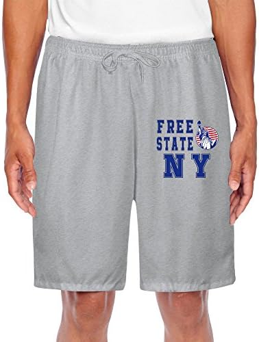 TOPNN Men's Free State New York Short Sweatpants Ash