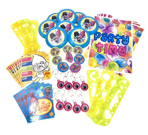 Trolls Birthday Party Favor Supplies Bundle with 8 Goodie-Loot- Gift Bags Enjoy with Poppy and Friends