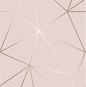 Papel pintado de I Love Wallpaper en color rosa palo con oro rosa