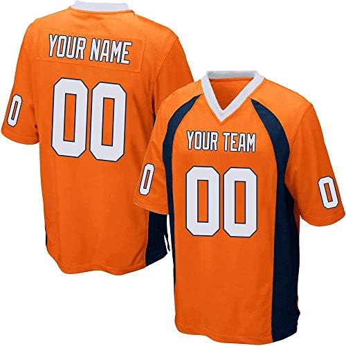 YNMYS Custom Football Team Designated Player Game Jersey #3-#18 Orange