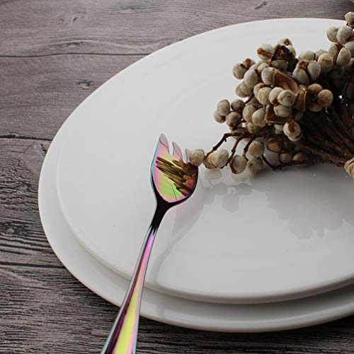 image for OMGard Rainbow Cake Fork Set 6 Piece Flatware Forks Only 18/10 Stainle