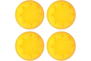 GGZONE 4PCS Thumb Stick Grips Caps Silicone Analog Thumbstick Grips Cover for Xbox One Xbox 360 PS5 PS3 PS4 PS4 Pro Slim Accessories (Yellow)