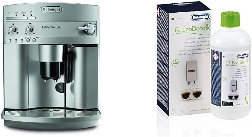 De'Longhi ESAM3300 Super Automatic Espresso/Coffee Machine and De'Longhi EcoDecalk Descaler, Eco-Friendly Universal Descaling Solution for Coffee & Espresso Machines, 16.90 oz (5 uses)