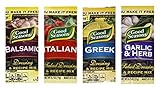 Good Seasons Dressing & Recipe Mix Variety Bundle (Pack of 4) includes 1-Envelope Balsamic, 0.7 oz + 1-Envelope Italian, 0.7 oz + 1-Envelope Greek, 0.7 oz + 1-Envelope Garlic & Herb, 0.75 oz