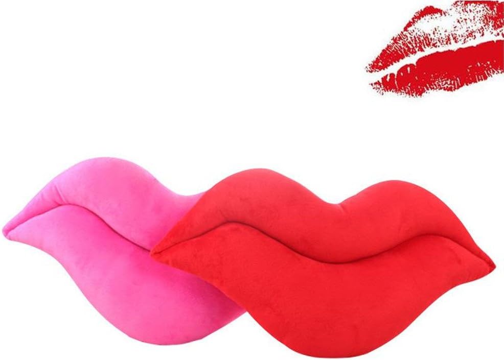 Euhome Sexy Lips Shaped Big Soft Plush Pillow 20"x 10" Bed Sofa Car Throw Pillow Cushion,Set of 2