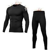Inno Thermal Underwear For Men Ultra-Soft Long Johns Set with Fleece Base Layer Outdoor Ski Exercise Warm Top&Bottom
