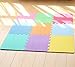 feet'sbook Puzzle Mat 9 Colors Foam Gym Exercise Flooring Baby Kids Playmat,Interlocking Squares Tiles,Waterproof,Reduces Noise,Non-Slip,Non BPA