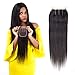 Ossilee Straight Hair Bundles with Closure Brazilian Virgin Hair Three Part Lace Closure with Bundles 8a Straight Hair with Closure (14 16 18+12 Three Part Closure, Natural Color)