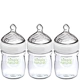 NUK Simply Natural Baby Bottle, Clear,  5 Ounce (Pack of 3)