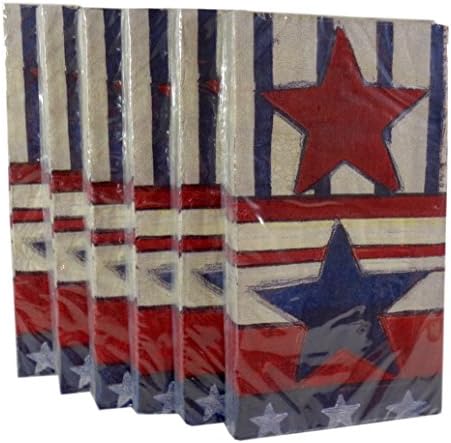 Bulk Buy: Patriotic Stars Paper Guest Towels / Dinner Napkins, Pack of (6).