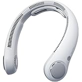 JISULIFE Portable Neck Fan Upgraded, Neckbrace Personal Hands Free, 5 Speed Gears Adjustment, 5000 mAh Wearable Bladeless Qui