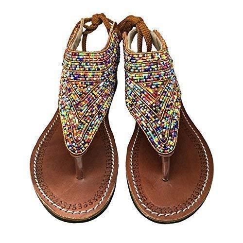 Amazon.com: WaistBeadsSandals Reef Gladiator Sandals, African Beaded Leather Sandals, Women's 