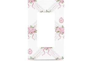 Vintage Pink Floral Rose Coquette Bows for Lover Light Switch Cover Plates Electrical Gfci Outlet Covers Guard 1 Gang Gfci Li