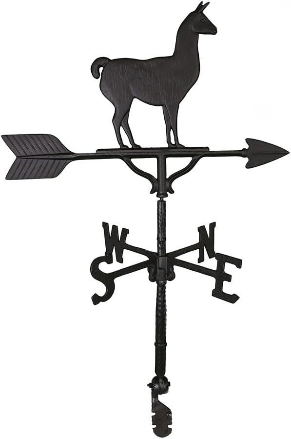 Weathervanes - Montague Metal Products 32-Inch Weathervane with Satin Black Llama Ornament