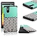 ZTE ZMAX Case, ZTE Z970 Case, RANZ Teal Waves Pattern Desgin with Black Hard Impact Dual Layer Shockproof Bumper Case For ZTE ZMAX Z970 (T-Mobile)