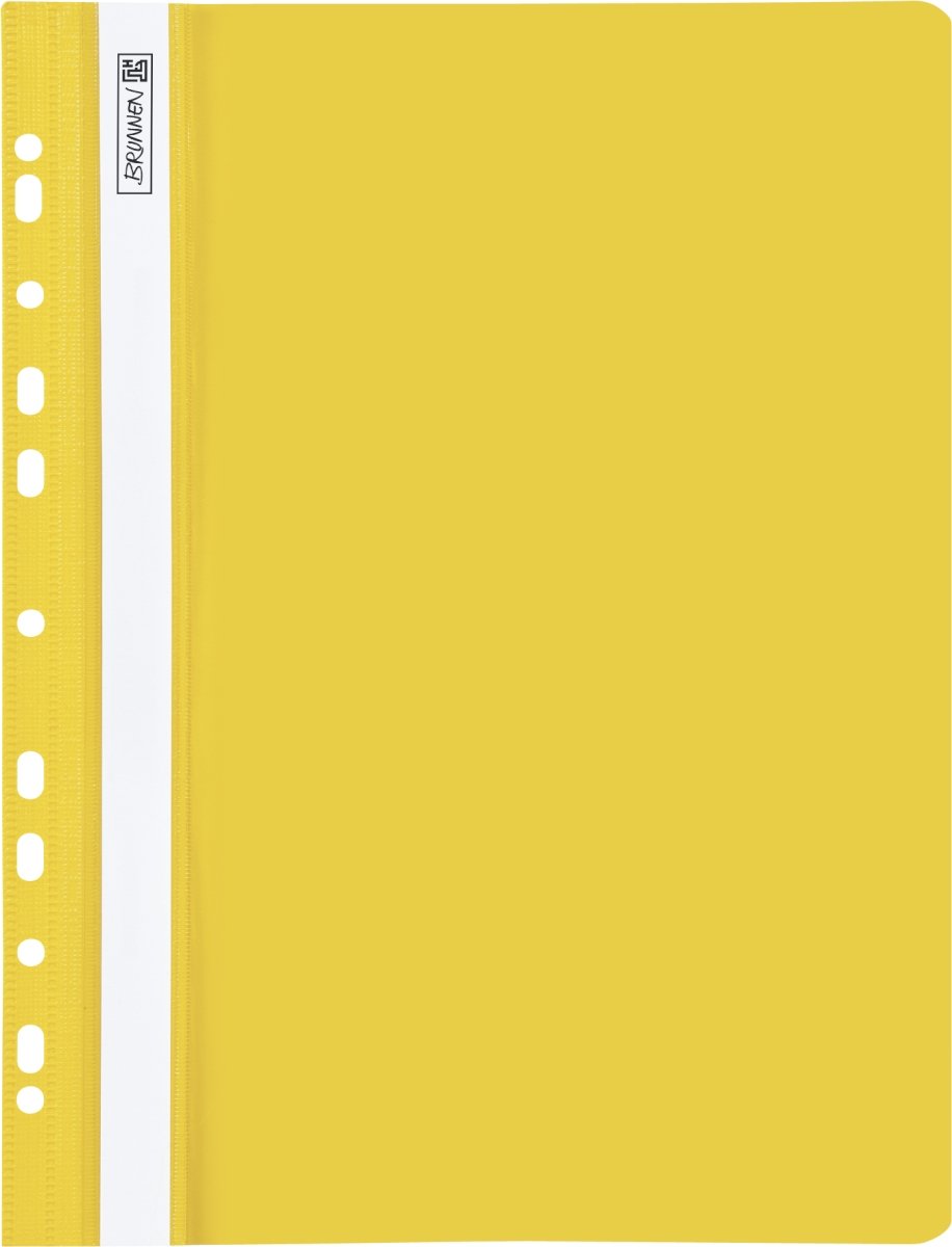 Brunnen 102015210 File Folder for Files and Filing, A4, Perforated, Office to Go, Clear Transparent Cover, Yellow