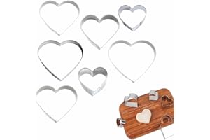 Heart Cookie Cutter Set 9 Pieces Stainless Steel Assorted Sizes Deep Cut Valentines Day Baking Molds for Cookies Fondant Craf