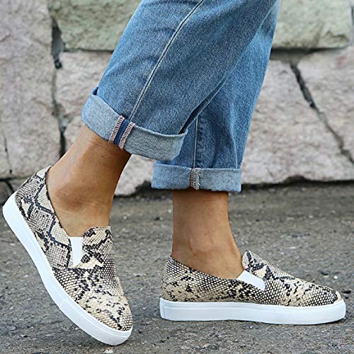 6 Tsmile+Womens+Snakeskin+Platform+Sneakers