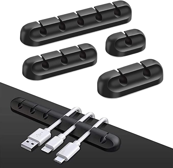 Clip Fermacavi Autoadesive – Organizer Per Cavi Da Scrivania, Supporto Per Cavo, 7,5mm, Gestione Cavi Ordinata